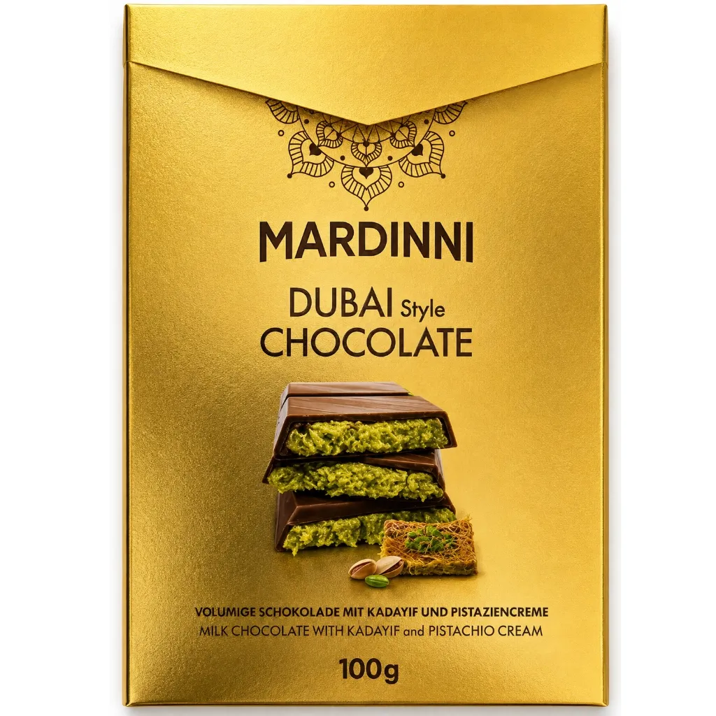 [3943] Mardinni Dubai Style Milk Chocolate wt Kadayif & Pistachio 100g