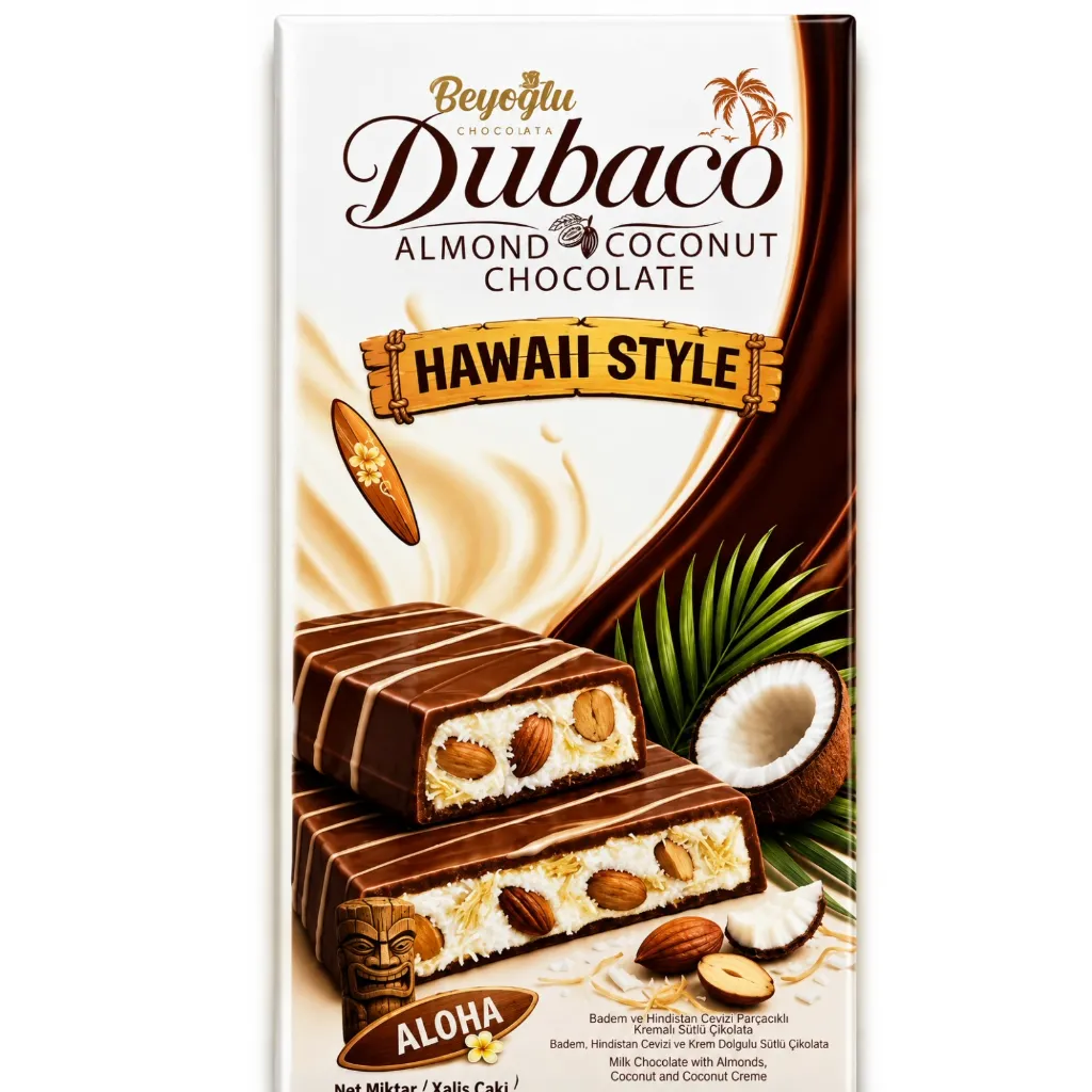Beyoglu Dubaco Almond Coconut Chocolate Hawaii Style 200g